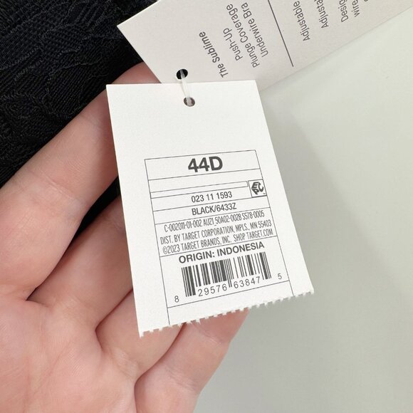 NEW Auden Sublime Lace Plunge Push Up Bra - Black - Picture 10 of 15